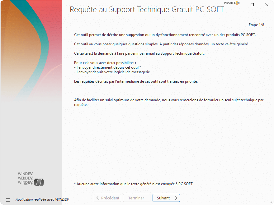 Outil de requêtes au Support Technique Gratuit PC SOFT